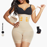 Hexin vente en gros Shapewear haute qualité corps Shaper pour les femmes fermeture éclair ventre Shaper bout à bout respirant moyen grande taille Spandex