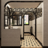 Carrelage mural en mosaïque de petite taille à motif floral, style italien nordique, entièrement en porcelaine, finition mate, antidérapant, épaisseur 8 mm, 300x600 mm, pour villa
