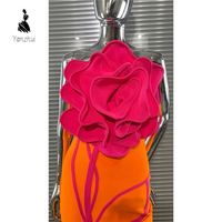 Nouvelle Robe Longue Bustier à Fleurs et Bandages 2026 pour Fêtes, Clubs et Anniversaires - Fournisseur en Gros