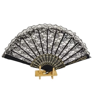 New Arrival Plastic Folding Lace 23cm <b>Hand</b> <b>Fan</b> Wholesale Personalized Old Fashioned <b>Fan</b> for Wedding Decorative - Product Image 4