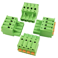 Conector de resorte para riel DIN de 35 mm con paso de 5.08 mm - Bloque de terminales en línea completo macho-hembra sin soldadura
