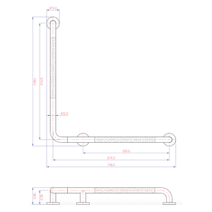 ราวจับในห้องน้ำดีไซน์ทันสมัยและมีผิวขัดเงาสวยงามเป็นมิตรต่อสิ่งแวดล้อม - Product Image 2