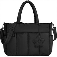 Sac bandoulière matelassé tendance 2025 pour ordinateur portable 15,6 pouces, antivol, en polyester, avec fermeture éclair, grande capacité
