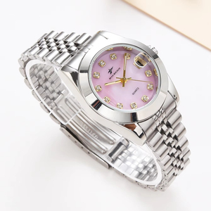 Designer Rhinestone <strong>Women's</strong> Quartz <strong>Watch</strong> <strong>Set</strong> Stainless Steel Alloy Case Sport Business Fashion Pink Dial <strong>Watch</strong> - Product Image 2
