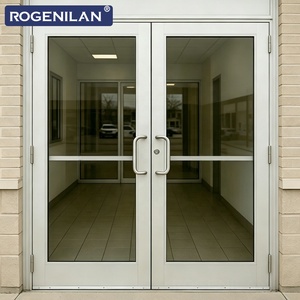 <span class=keywords><strong>Porte</strong></span> Esterne Commerciali in Alluminio Personalizzate Rogenilan, <span class=keywords><strong>Porte</strong></span> a Doppia Anta con Vetro Temperato per Sicurezza - Product Image 6