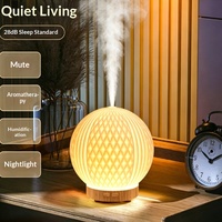 Diffuseur d'arômes à motif diamant rond de qualité supérieure, humidificateur ultrasonique silencieux, veilleuse chaude, machine à parfum pour la maison, la chambre à coucher, le bureau
