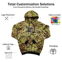 YUEMAI Sweat à capuche Woobie avec fermeture éclair OCP DNC imperméable et personnalisé pour hommes