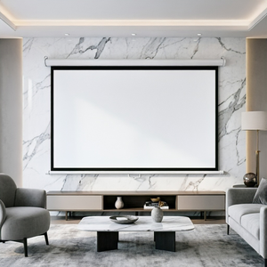 Écran de projection manuel mural 72 pouces 16:9 en <span class=keywords><strong>tissu</strong></span> plat pour salles d'hôtel et salles multifonctions – Idéal pour la lecture vidéo - Product Image 1