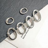Fermoirs à ressort en alliage de zinc poli, boucles de bagages ovales, accessoires minimalistes pour la fabrication de bracelets DIY