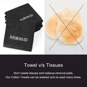 Wholesale Custom Soft Bamboo Washcloths Makeup Cleaning <strong>Towel</strong> Bamboo Cotton Embroidery Black Makeup Remover <strong>Towels</strong> - Product Image 2