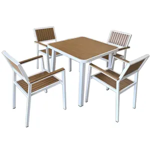 Schlussverkauf Aluminium Außenmöbel Cafe Restaurant Garten Kunststoff Holz Esszimmerstühle Tische