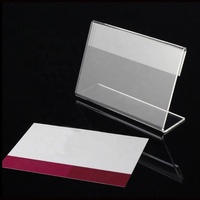 Petit présentoir de prix en acrylique incliné pour comptoir, plaque de nom, porte-carte de table, porte-étiquette