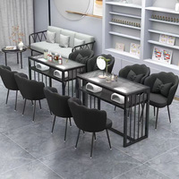 Meubles de salon de manucure en vente directe d'usine Tables à ongles modernes de luxe Ensembles de tables et de chaises pour ongles en verre
