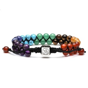 <span class=keywords><strong>Bracelet</strong></span> à sept chakras <span class=keywords><strong>avec</strong></span> design <span class=keywords><strong>avec</strong></span> artisanat en cristal <span class=keywords><strong>Bracelet</strong></span> en corde tressée en pierre de cristal naturel agate améthyste - Product Image 2