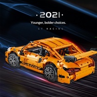 Modèle 023024-1 Voiture de course sportive orange, modèle éducatif pour enfants, blocs de construction à assembler, jouets transfrontaliers