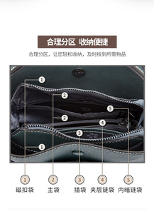 Bolso de Mano de Cuero Genuino de Vaca para Mujer, Bolso de Hombro Cruzado de Moda, Bolso Clásico para Dama, Bolsos Tote para Mujer - Product Image 2