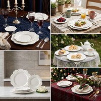 Service de vaisselle en céramique blanche style shabby chic, assiettes en porcelaine à motifs floraux en relief, ensemble de 4 assiettes à dessert, vaisselle de cuisine