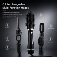 Brosse sèche-cheveux 1200W, brosse à air chaud volumisante, styler multi-cheveux professionnel avec peigne, boucleur, rouleau, accessoires de lissage