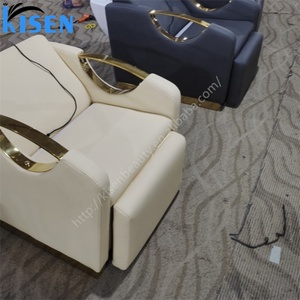 เก้าอี้สระผมไฟฟ้าปรับเอนได้ รุ่น Kisen Fashion สำหรับร้านเสริมสวย สีดำ เบจ ขาว พร้อมรีโมท โครงโลหะ เซรามิก - Product Image 5