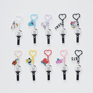 Porte-clés en acrylique style <span class=keywords><strong>Kpop</strong></span>, mini bâton lumineux, pendentif mignon de dessin animé avec boucle en forme de <span class=keywords><strong>c</strong></span>œur, utilisé pour la décoration d'emballages BTS - Product Image 1