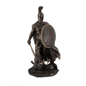 Figurine de guerrier grec en résine avec finition bronze personnalisée pour étagère de maison et présentoir de bureau - Product Image 1