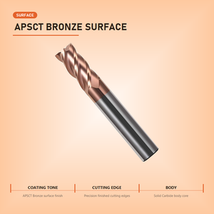 Fraise à queue CNC pour acier au carbone, extra longue, à queue droite, en carbure de tungstène, à quatre dents, revêtement APSCT, ODM/OEM - Product Image 3