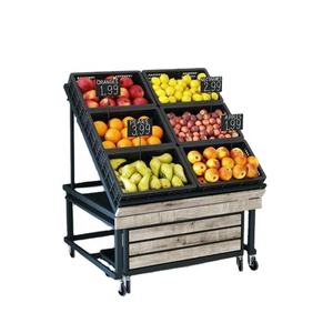 Estantes de exhibición de frutas de madera fuerte para <span class=keywords><strong>supermercado</strong></span> - Product Image 2