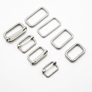 Hebilla deslizante metálica plateada con anillo en D cuadrado ajustable para accesorios de hardware de bolsos - Product Image 2