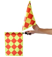 Jeu de sport de football Drapeau de signal manuel Équipement d'arbitre de football rouge et jaune Drapeaux d'arbitre