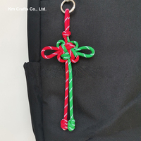 Porte-clés et breloque de sac Nœud de la Fortune chinois porte-bonheur, fait main, en corde tressée en paracorde de nylon, vente en gros, accessoires de pendentif