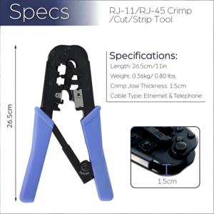 <span class=keywords><strong>Pince</strong></span> à sertir <span class=keywords><strong>RJ45</strong></span> antirouille, cadre renforcé épaissi, serrage stable <span class=keywords><strong>pour</strong></span> une utilisation fréquente à long terme dans les travaux d'ingénierie et de construction - Product Image 3