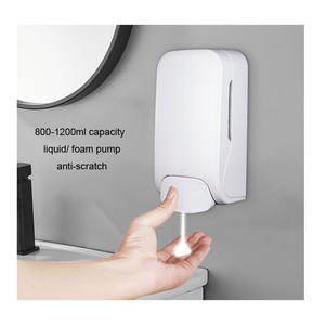 Logo personalizzato nero e biancoerogatore <span class=keywords><strong>doccia</strong></span> ricaricabile da 1200 ml <span class=keywords><strong>Dispenser</strong></span> <span class=keywords><strong>sapone</strong></span> da bagno a parete - Product Image 3