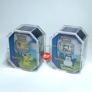 Boîte en étain Pokemon de conception personnalisée SHP, boîte de présentation en acrylique transparente octogonale pour boîte en étain TCG Pokemon <span class=keywords><strong>Go</strong></span> avec couvercle magnétique - Product Image 3