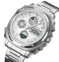 Skmei 1673 Montre de Mode en Acier Inoxydable Montre Homme Luxe Digitale et Analogique Pour Hommes