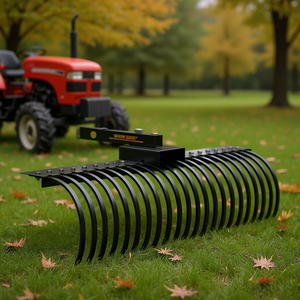 Rastrillo de acero Vevor de 60 pulgadas y 21 dientes para descompactar césped, hojas y agujas de pino - Product Image 2