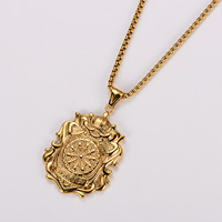 Collier Pendentif Personnalisé en Acier Inoxydable de Haute Qualité, Motif Couronne et Fléchettes, Style Hip Hop Punk, Bijou Tendance pour Hommes, Vente en Gros