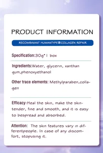 Produtos para a pele de colágeno soro facial soro anti-idade para reparação de colágeno humano gel clareador