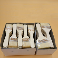 Pinceaux Professionnels à Manche en Bois avec Logo Personnalisé, Ensemble de Pinceaux de Peinture pour Murs, Virole en Acier Inoxydable