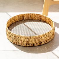 Coussin tissé à la main pour animaux de compagnie, lit en osier confortable pour chat, lit confortable au design simple pour chat et chien, vente en gros