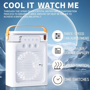 Factory Portable Conditioner Three-Hole <b>Spray</b> Mist Cooling Fan for Home Office 3 Speed USB/Battery Outdoor Friendly - Product Image 3