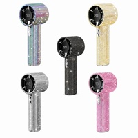 Ventilateur portable mini ultra-léger de luxe avec diamants, rechargeable USB haute vitesse, pour refroidissement rapide, idéal pour les extensions de cils