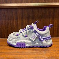 Chaussures de marche décontractées d'été à lacets avec plateforme, empeigne en maille respirante, semelle extérieure en TPU, couleurs assorties, rehaussantes