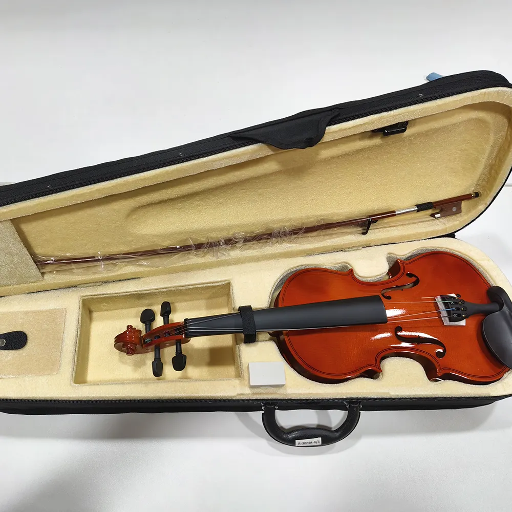 Instrumentos de cuerda de fábrica de China con estuche gratis colofonia de arco tamaño completo 4/4 violín de Estudiante