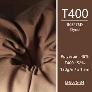 衣服长丝100% 涤纶纱格子T400织物免费样品微斜纹漆