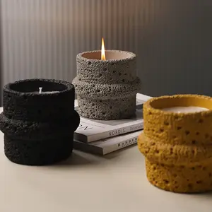 Luxus kerzen gläser mit rauer Oberfläche und einzigartigem Beton kerzen behälter