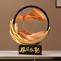Peinture au sable mouvant en résine de style chinois, peinte à la main, écologique, ornement de décoration, salon, créatif culturel