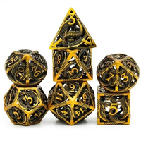 Set Dadu DND Polihedral Naga Terbang Ramah Lingkungan Tahan Lama dari Logam Paduan Seng
