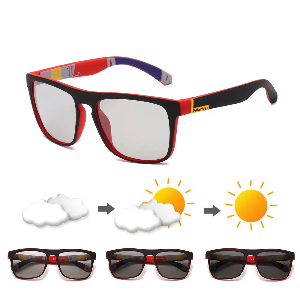 Hot Sale Oem Stylish Change Color Eyewear Uv Protection Anti Blue Light Eyeglasses Men Polarized Photochromic Sunglasses
