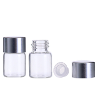 Mini flacons en verre de 2 ml pour sérum cosmétique, huiles essentielles, échantillons, pots de stockage transparents ou noirs avec bouchon à vis, 2 cc