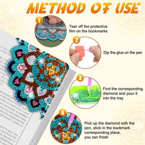 Kit de peinture diamant OCHOICE, kit de marque-pages en diamant, marque-pages en diamant papillon, marque-pages d'angle DIY pour enfants et <span class=keywords><strong>adultes</strong></span> - Product Image 4